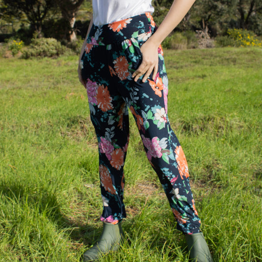Colourful Blue Flora Joggers