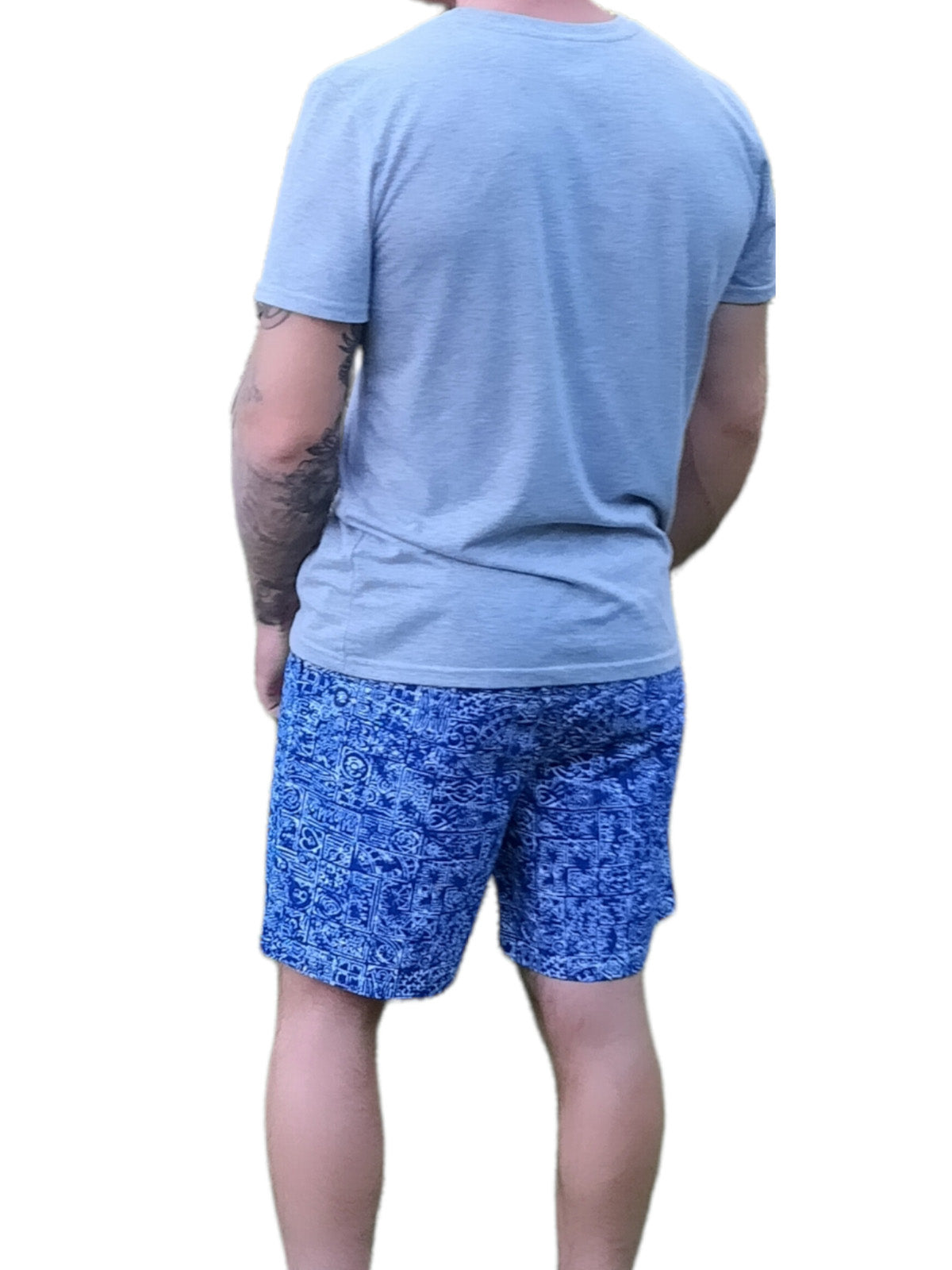 Mens Blue Hearts Drawstring Shorts