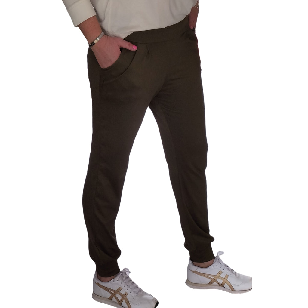 Olive Green Stretch Joggers