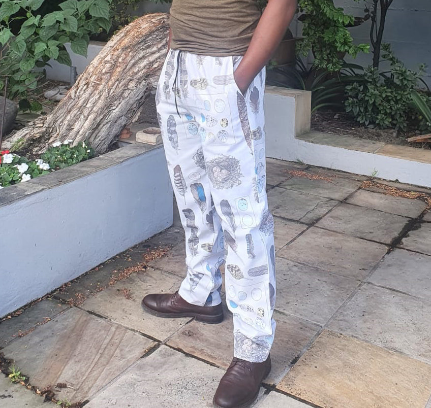Mens Feather Long Pants