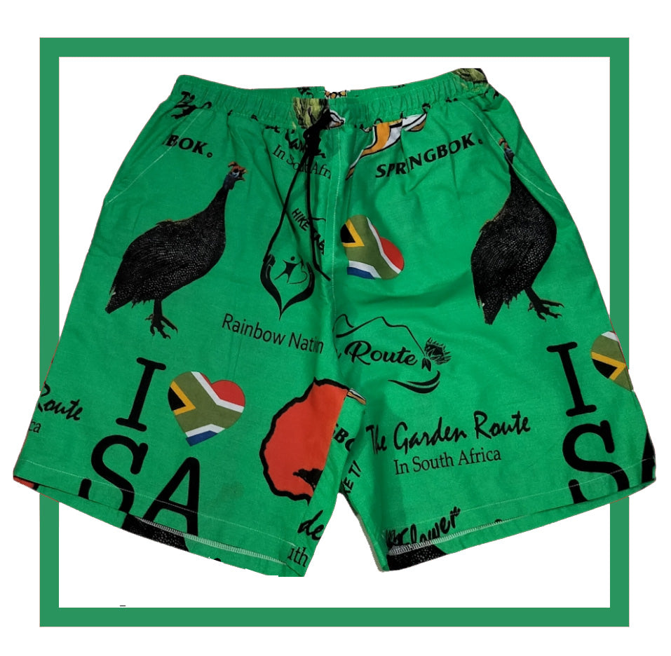 Mens Green South African Shorts