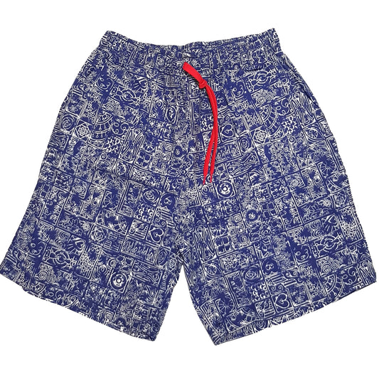 Mens Blue Hearts Drawstring Shorts
