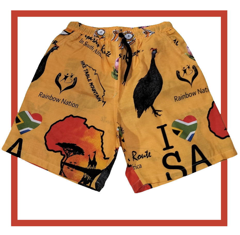 Mens Mustard SOuth African Shorts
