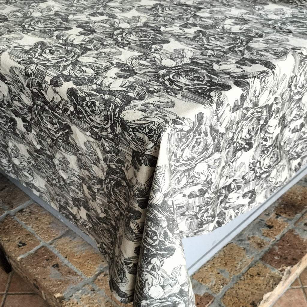 Tablecloth Antique Black Rose