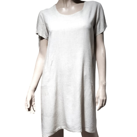 Linen Blend Natural Shift Dress