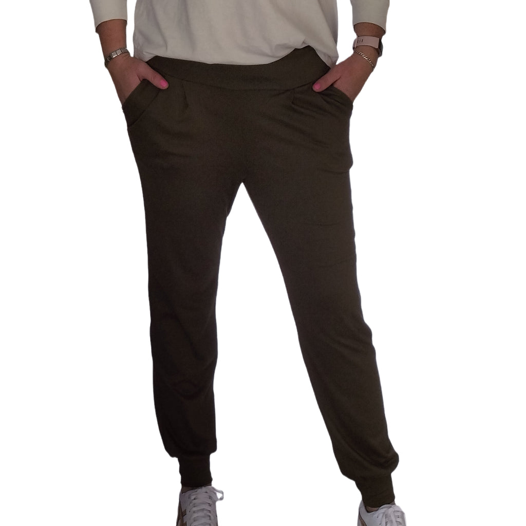 Olive Green Stretch Joggers