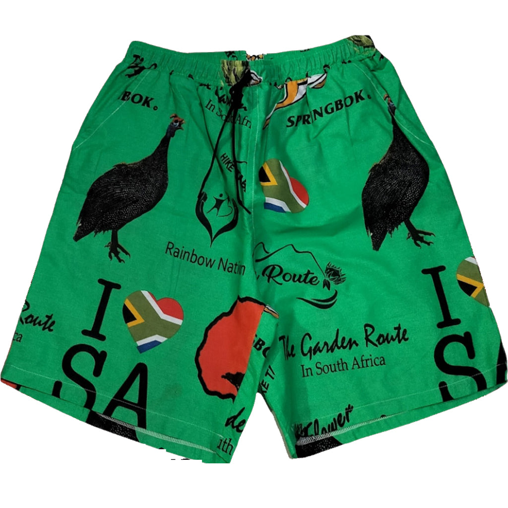 Mens Green South African Shorts