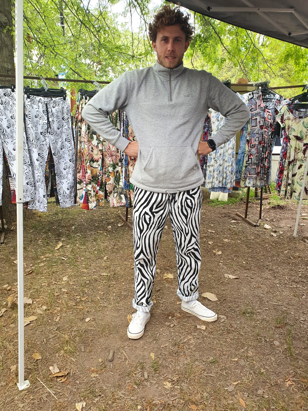 Mens Zebra Stripe Long Pants