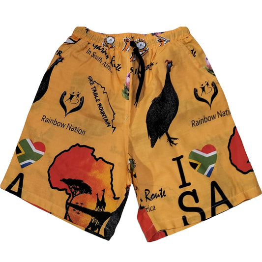 Mens Mustard SOuth African Shorts