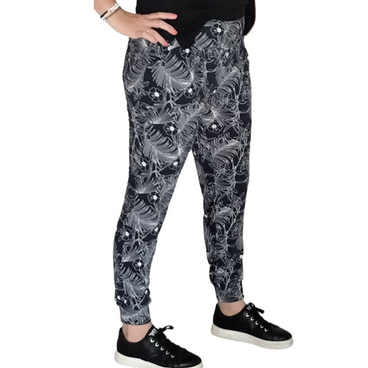 White Feather Print on Navy