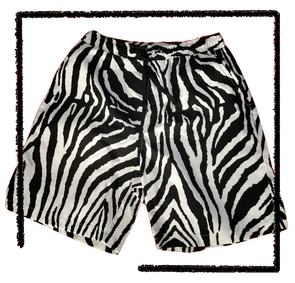 African Funky Zebra Stripe Shorts